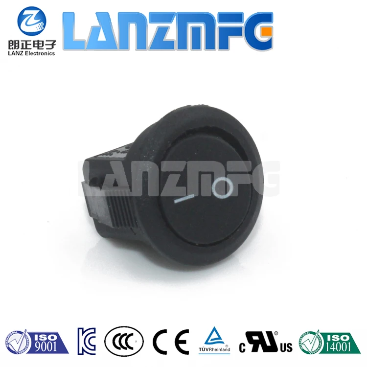 KCD2-101DX 2-контактный круглый Кулисный переключатель 6A 220В Черный (art.: 7afad3f20) - 7afad3f20