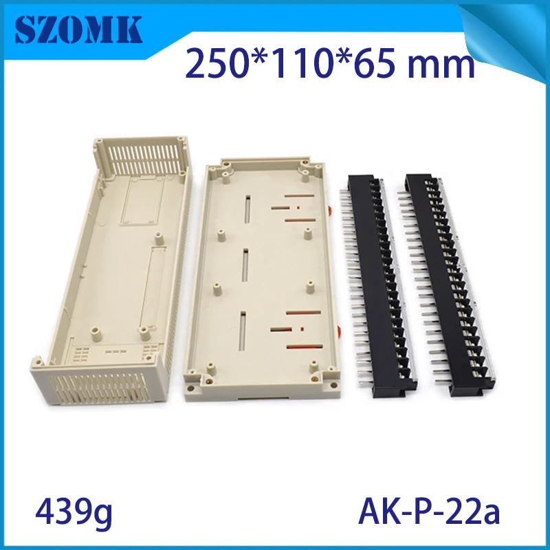 1 шт., 250*110*65 мм din-рейка Пластиковый корпус для электроники пластиковая коробка PLC корпус электронного устройства с разъемами