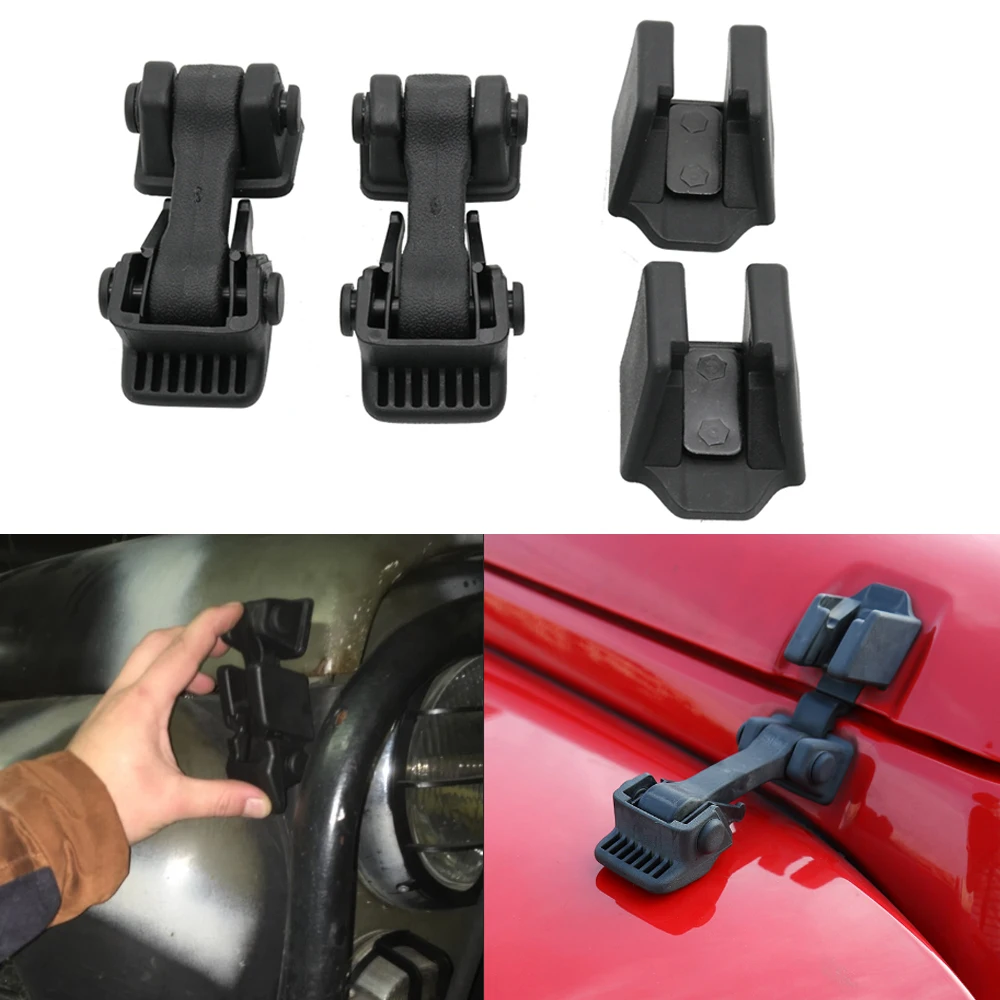 Комплект защелки капота двигателя ABS для Jeep Wrangler TJ 1997 1998 1999 2000 2001 2002 2005 2006 |