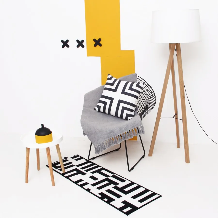 Белый черный коврик Богемия скандинавский ковер для гостиной геометрический ковер в клетку в полоску для кухни прикроватные круглые коврики современные