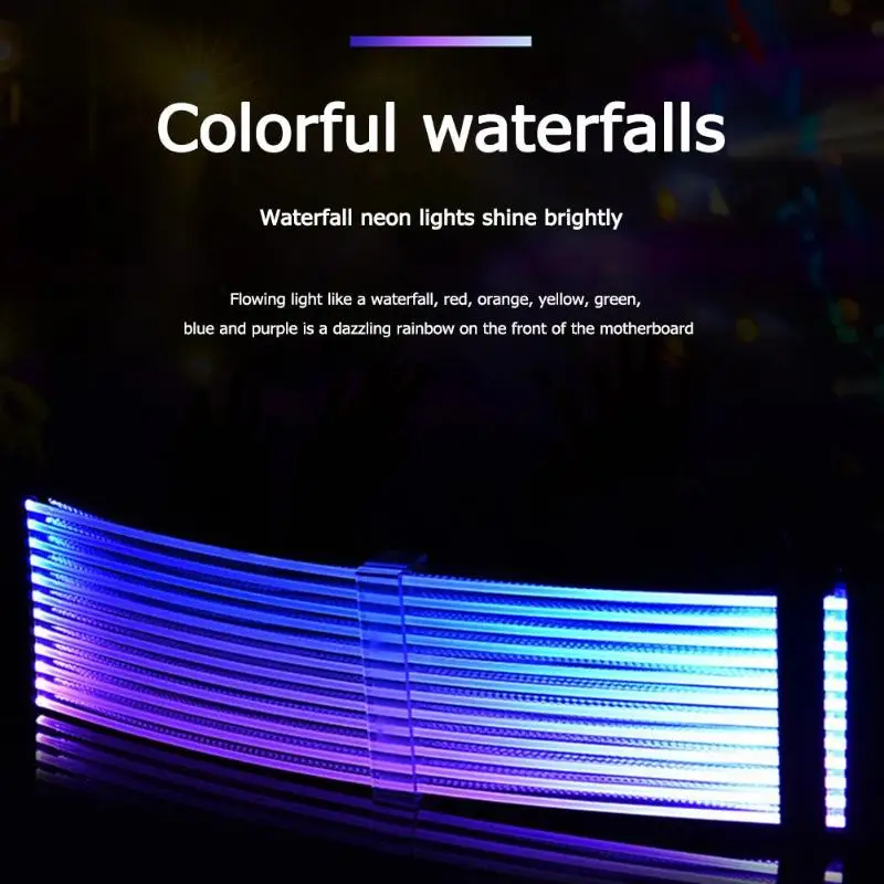 Чехол для ПК водопад неоновый RGB PSU линия 24Pin материнская плата удлинитель питания