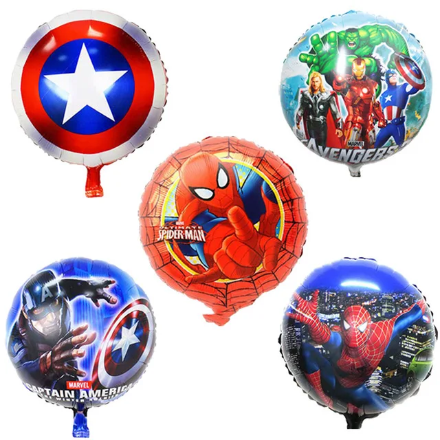 Lucky 10 шт./лот 18 дюймов Мстители Железный человек паук мультфильм шары Супер Герои фольга гелиевые воздушные шары для украшения вечеринок Globos