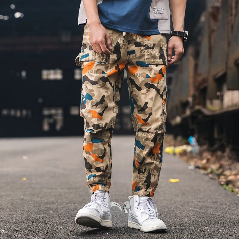 

Men's Side Pockets Camo Cargo Pants 2019 Hip Hop Casual Joggers Harem Trousers Male Fashion Printed Streetwear Pant WA88