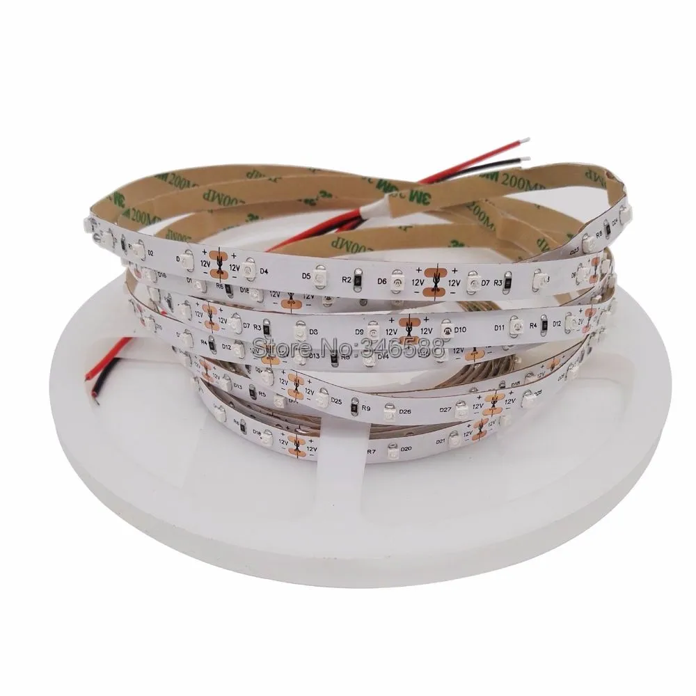 5 м DC12V 3528 SMD 60LED/м УФ 395nm-405nm ультрафиолетового IP20-Водонепроницаемый фиолетовый гибкий полосы света Клейкие ленты черный лампа