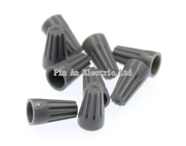 

100pcs, P1, Gray , spring type thread pressing cap, closed terminal, spring type connection cap, electric wire cap