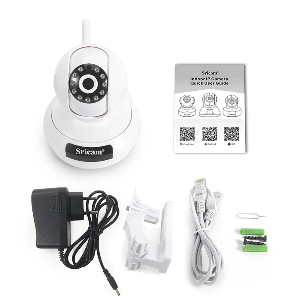 Sricam SP019 FHD1080P Беспроводная IP камера H.264 Поддержка высокого разрешения P2P CCTV WiFi Домашняя безопасность IP PTZ радионяня няня