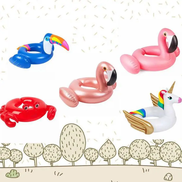 

5 Styles Inflatable Unicorn flamingo Baby Float Pool Toys for Kids Rose Gold Swimming Ring inflatable Swimming Pool Float Ring