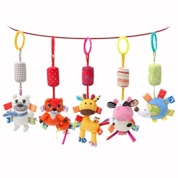 

Cartoon Developmental Baby Rattles Toys Infant Stroller Animal Plush Bell Bed Hanging Toy Infant Bed Hanging Gift Hanging Bell