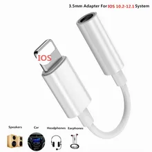 

Phone Adapters for iPhone X 7 8 Plus iOS 12 for lightning To 3.5mm Jack Earphones Splitter AUX for iPhone XS MAX Converter Audio