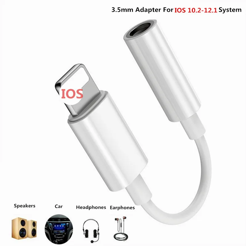 Goede Telefoon Adapters voor iPhone X 7 8 Plus iOS 12 voor bliksem Naar 3.5mm Jack Koptelefoon Splitter AUX voor iPhone XS MAX Converter Audio