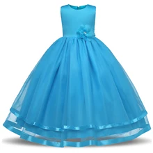 Платье с цветочным узором для маленьких девочек, детская праздничная одежда, одежда для детей, фатиновое платье для танцев и выпускного вечера