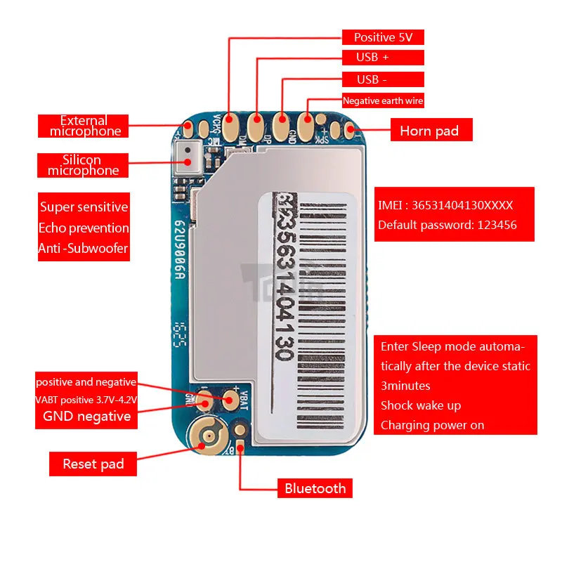 Topin ZX612 MT6261+ U-blox7020 gps модуль трекера GSM PCB локатор система SOS диктофон Android iOS приложение бесплатное использование 100 шт./лот