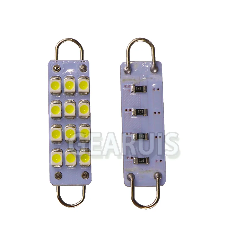 100 шт гирлянда 44 мм 12 SMD 3528 1210 светодиодный 211-2 211 212 212-2 561 562 салонов автомобилей Dome брюки-карго Белый 12