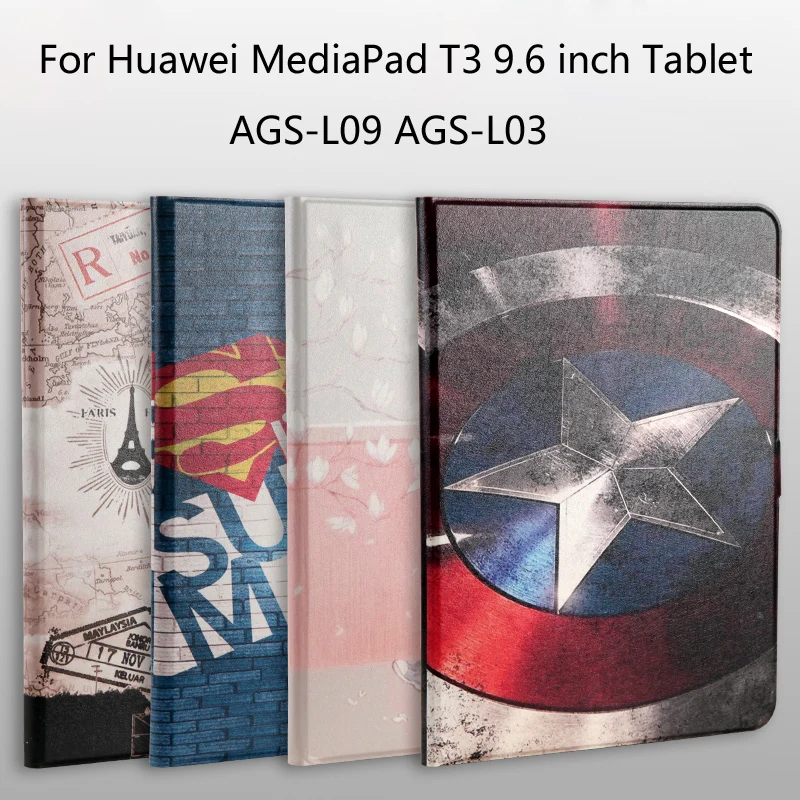 Fashion Painted Pu Leather Stand Holder Cover Case For Huawei MediaPad T3 10 AGS L09 AGS
