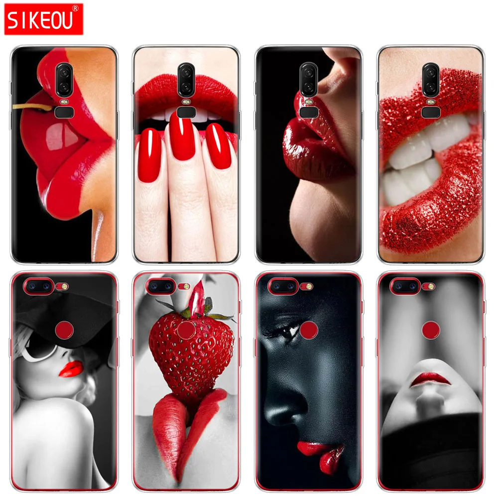 silicone cover phone case for Oneplus one plus 6 5T 5 3 A3000 A5000 Red Sexy Lips girl Luxury Korea Monroe | Мобильные телефоны и