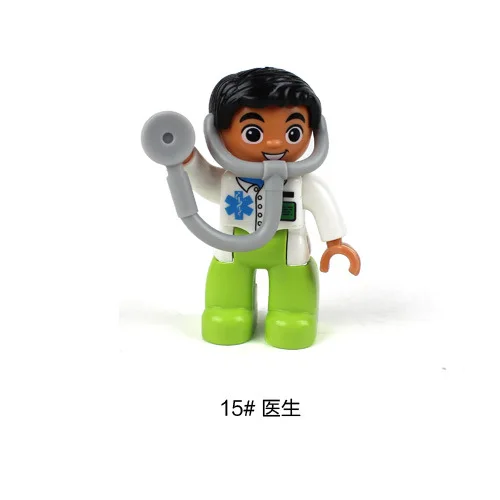 

Duplo Hospital male doctor 1PCS Building Blocks Community Figure Bricks Children Toy Single Sales DPJ154 compatible Duploed City