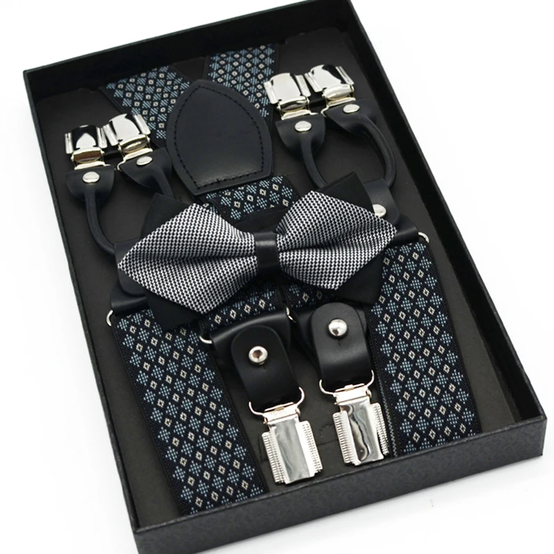 Джентльменские подтяжки галстук-бабочка набор для взрослых мужской 6 клипов на подвесках бабочка галстук-бабочка класс формальный случай