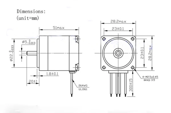 JKM NEMA11 Stepper Motor 1200g.cm/0.67A Mill Laser Engraving