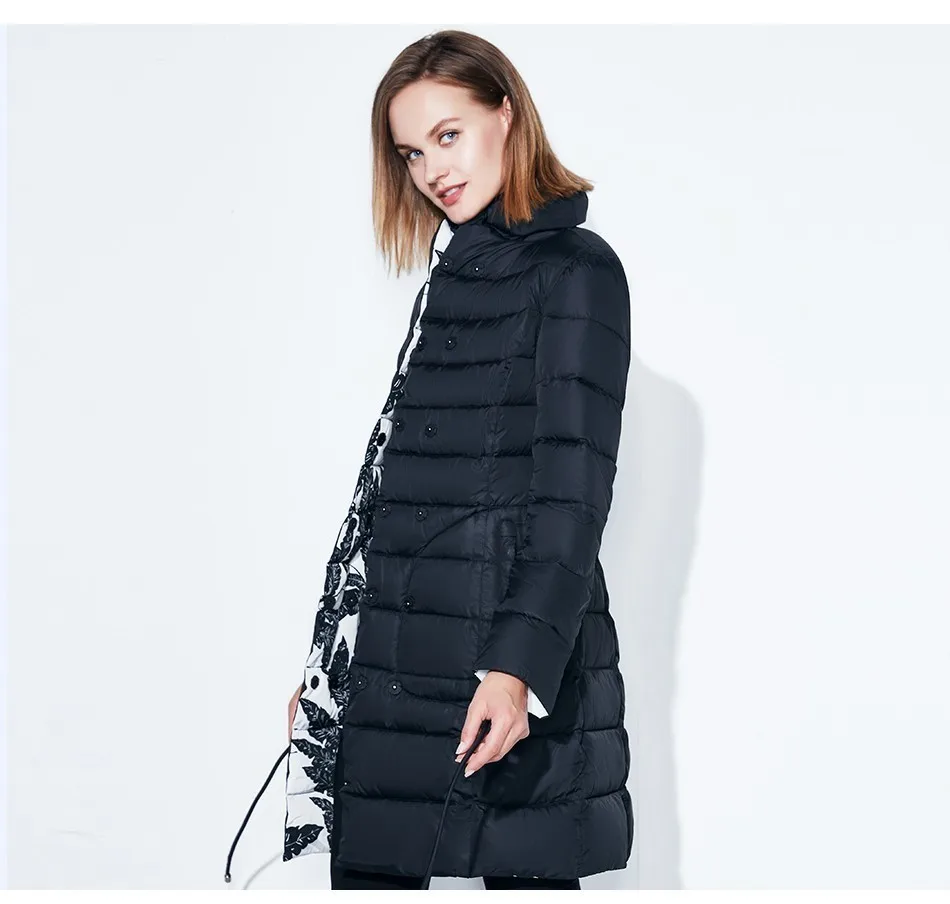 Мода весна и осень куртка женщин печатных широко распространенных двойной длинный ветровка тонкий хлопок шаблон куртка снег классический