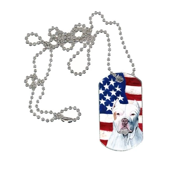 Carolines Treasures SC9026DT USA American Flag with Pit Bull Dog Tag (1)