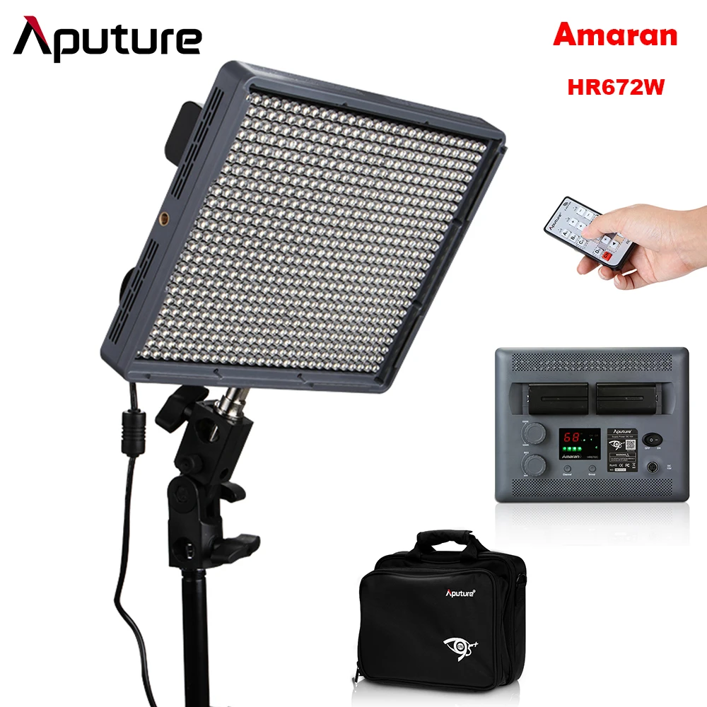 Aputure Amaran HR672W CRI 95+ 672 шт светодиодный видео светильник Панель с батареей 3200 K-5500 K беспроводной пульт дистанционного управления для Canon Nikon DSLR камеры