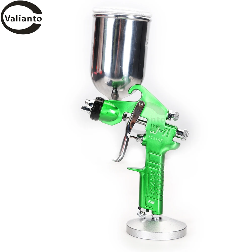 W71 G Spray Paint Gun Hvlp Spray Gun 400ml Paint Guns Nozzle Size 1.8mm Green Sprayers Gravity