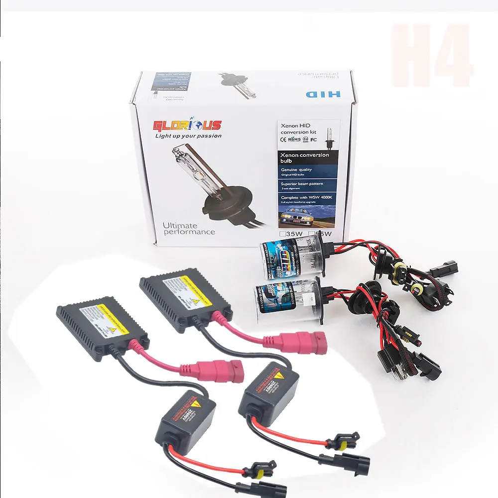 AC 55W H4 XNEON HID комплект H4 с галогеновой лампой ксеноновый Комплект 4300k 5000k 6000k 8000k HID конверсионный комплект H4-2 ксеноновая лампа