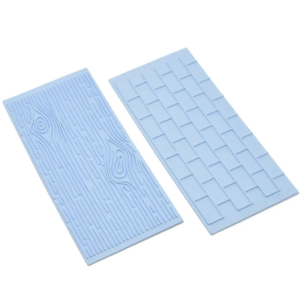 

2017 Hot Sale 2pcs Cake Fondant Wall Brick Wood Grain Design Mold Embosser Mould Baking Cake Decorating Tool Kitchenware
