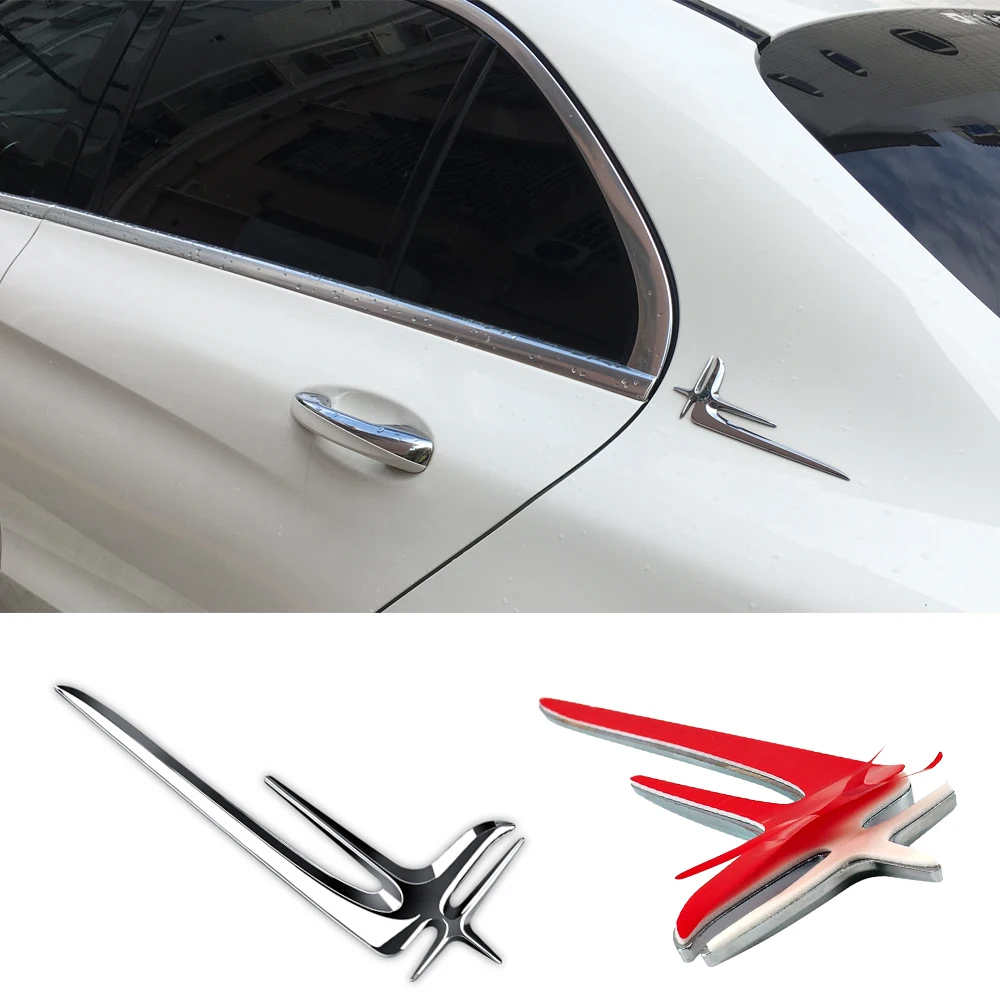 2 шт. Fender сторона Стикеры 3D Mettal для Mercedes AMG W212 W124 W211 W210 W202 W163 C200L C260L C300L E300L эмблема