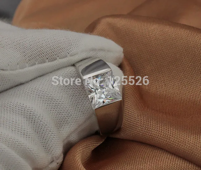 choucong Men's Princess cut 5A Zircon stone 925 Sterling Silver Engagement Wedding Ring Sz 8-12 Free shipping Gift