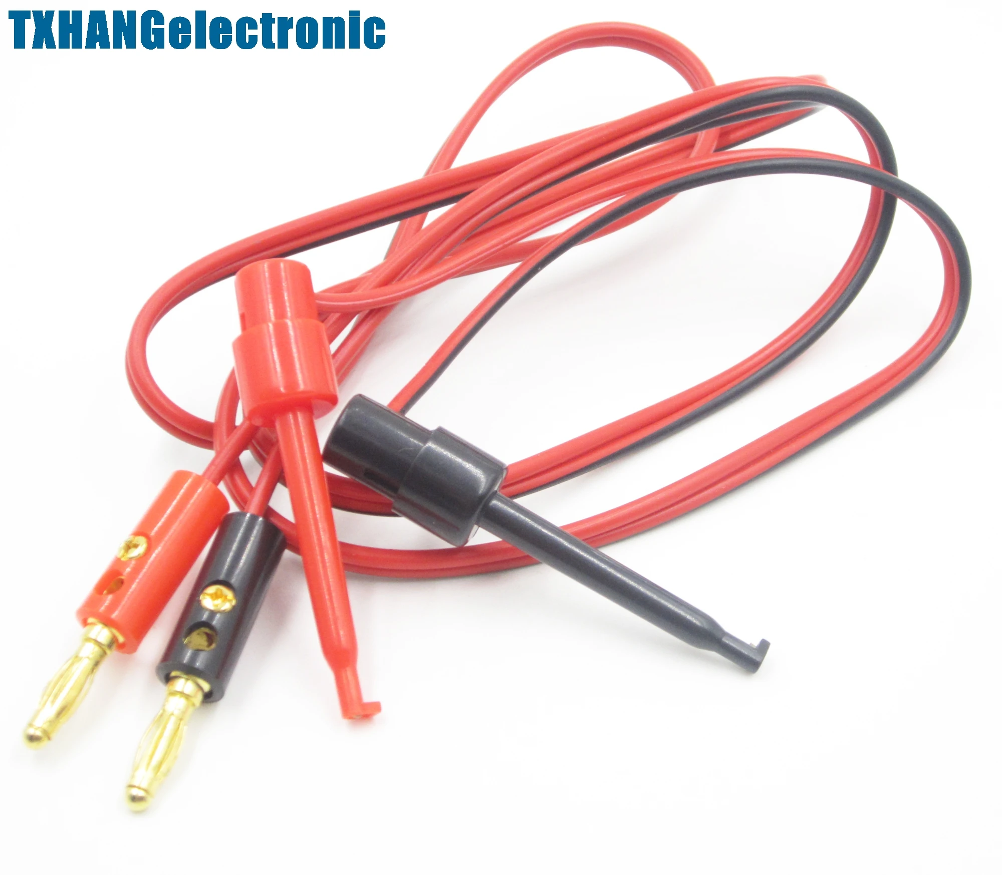 

1 Pair Small Test Hook Clip to Banana Plug for Multimeter Test Lead Cable
