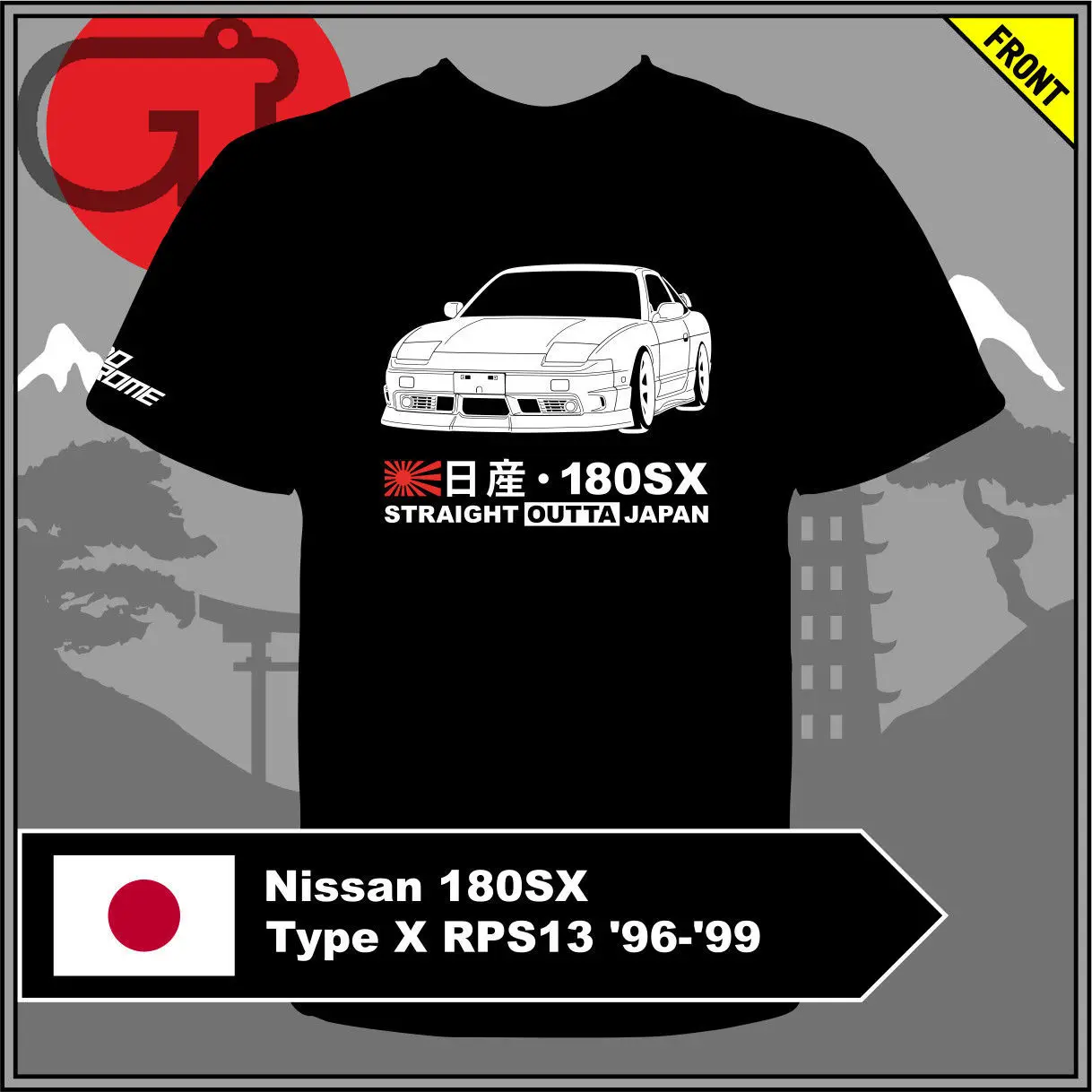 

GT-shirt Nissan 180SX Type X RPS13 '96-'99 Tshirt tee
