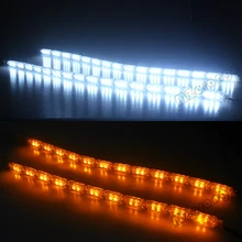 Car-styling 2pcs Car Flexible Switchback LED Knight Rider Strip Light for Headlight Sequential Flasher DRL Turn Signal Lamp