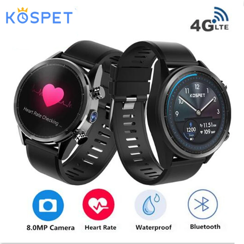 Kospet надежда 4G Smartwatch телефон Android 7,1 4 ядра 1,3 GHz 3 GB Оперативная память 32 ГБ Встроенная память 8.0MP Камера IP67 BT V4.0 Водонепроницаемый Смарт-часы