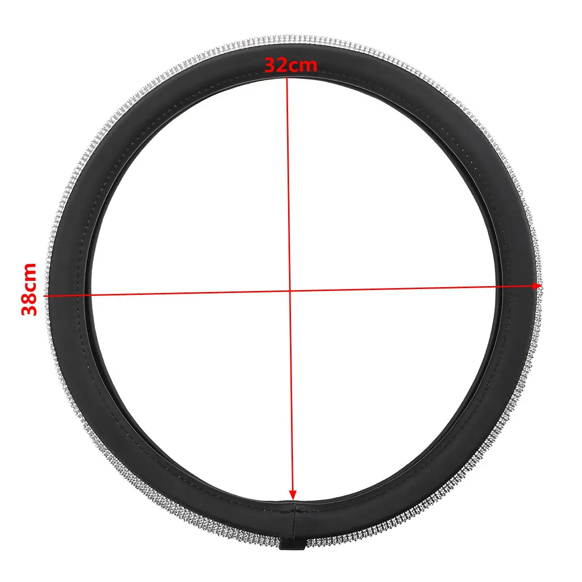 38 см автомобильные чехлы из искусственной кожи на руль, крышка на руль, Хрустальный чехол, автомобильные аксессуары, стразы для женщин и девушек