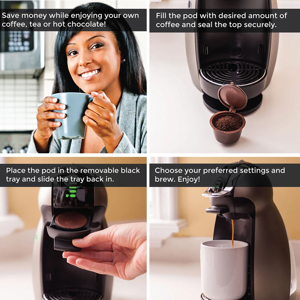 Abedoe 1 шт. многоразовые Кофе Capsule Пластик многоразового Dolce Gusto капсулы совместимые nescafe Genio Piccolo фильтр корзины чашки