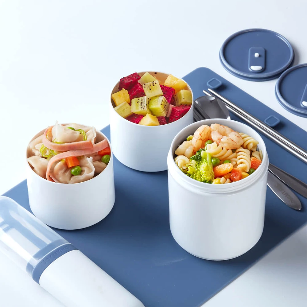 Three Layer Stackable Lunch Box Can Be Refrigerated Or Heated Silicone