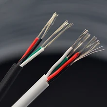 Nowy pcv 4 rdzenie ekranowany przewód sygnałowy kabel słuchawek przewód czarny biały Dia 3mm DIY kabel USB 1M