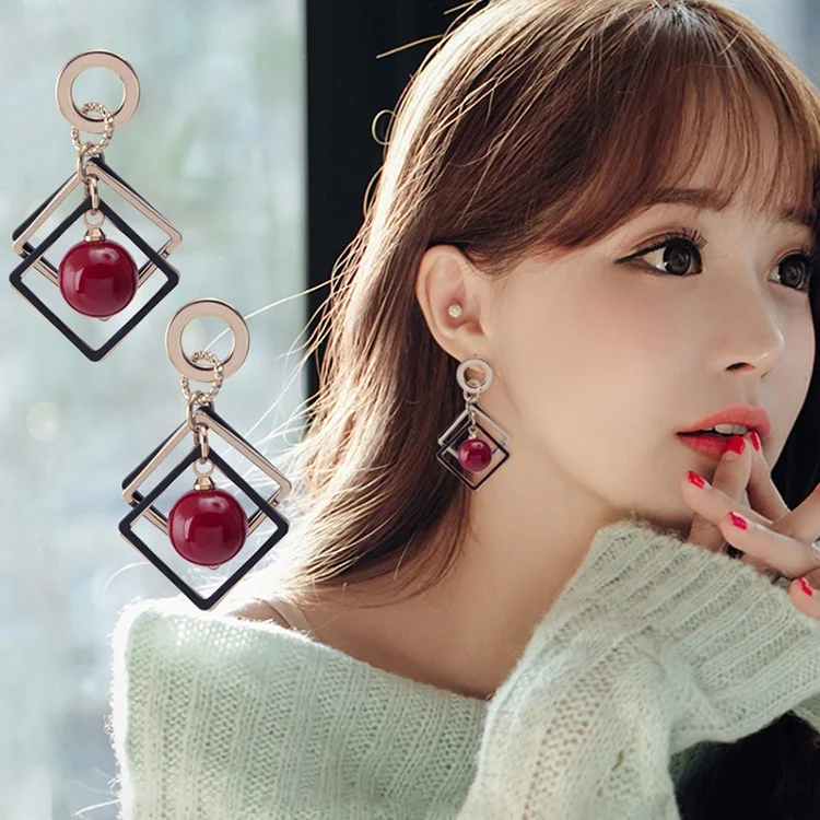

New Fashion Charming Cherry Dangle Earrings for Women Punk Geometric Jewelry Gifts