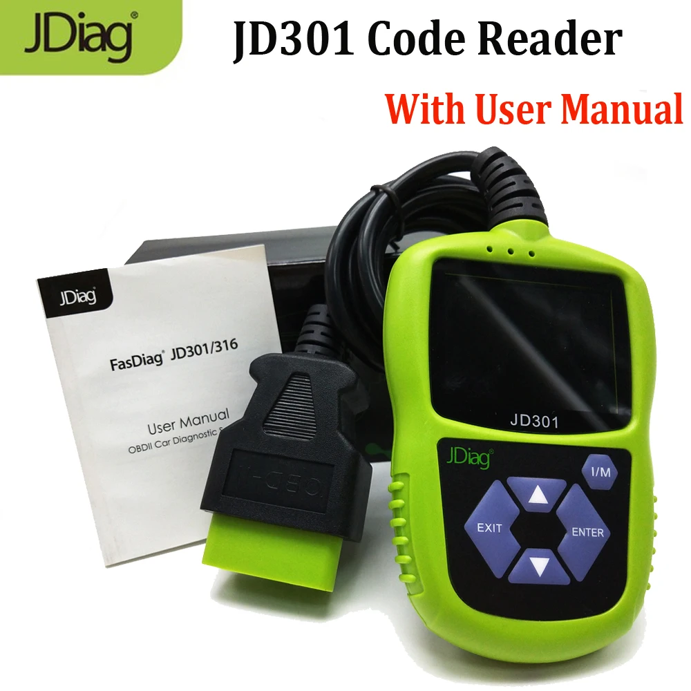 

JDiag JD301 Code Reader OBD2 Car Diagnostic Scan Tool OBDII EOBD CAN Scanner with Color Screen Multi-Language