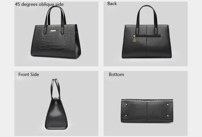 Women Alligator Bag Real Natural Crocodile Pattern Genuine Leather Bag By Embossed Boston Handbag leather Ladies Bag Casual Tote     6_04