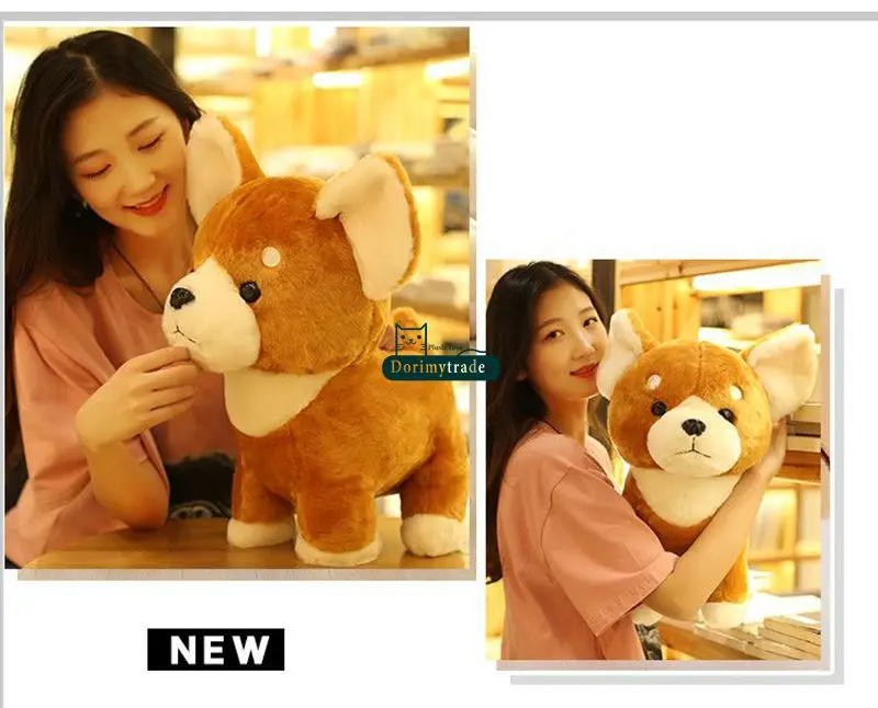 Dorimytrader New Pop Animal Shiba Inu Plush Toy Big 45cm Stuffed Simulated Akita Dogs Doll Pillow Present for Kids DY61719 (16)