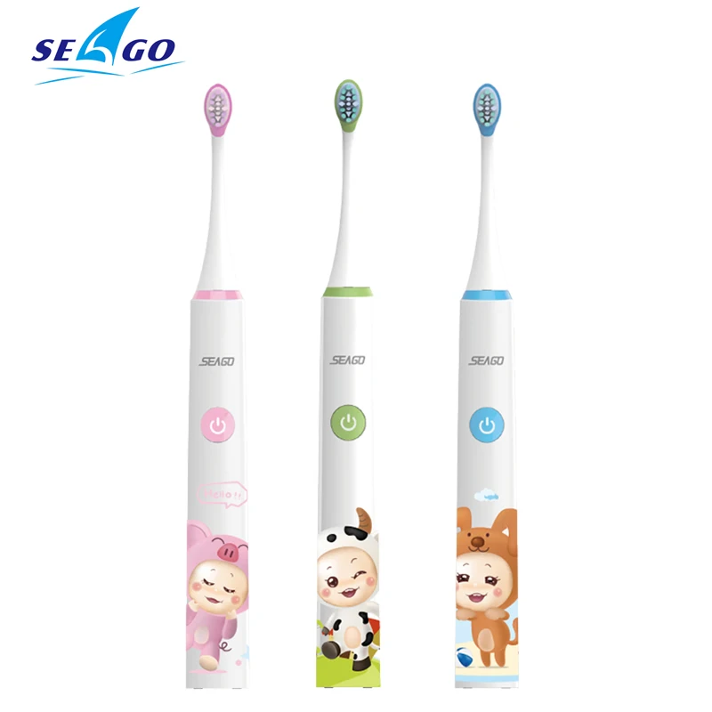  SEAGO Children Electric Toothbrush Rechargeable 6-12 Years Old Waterproof Child Baby Automatic Toot