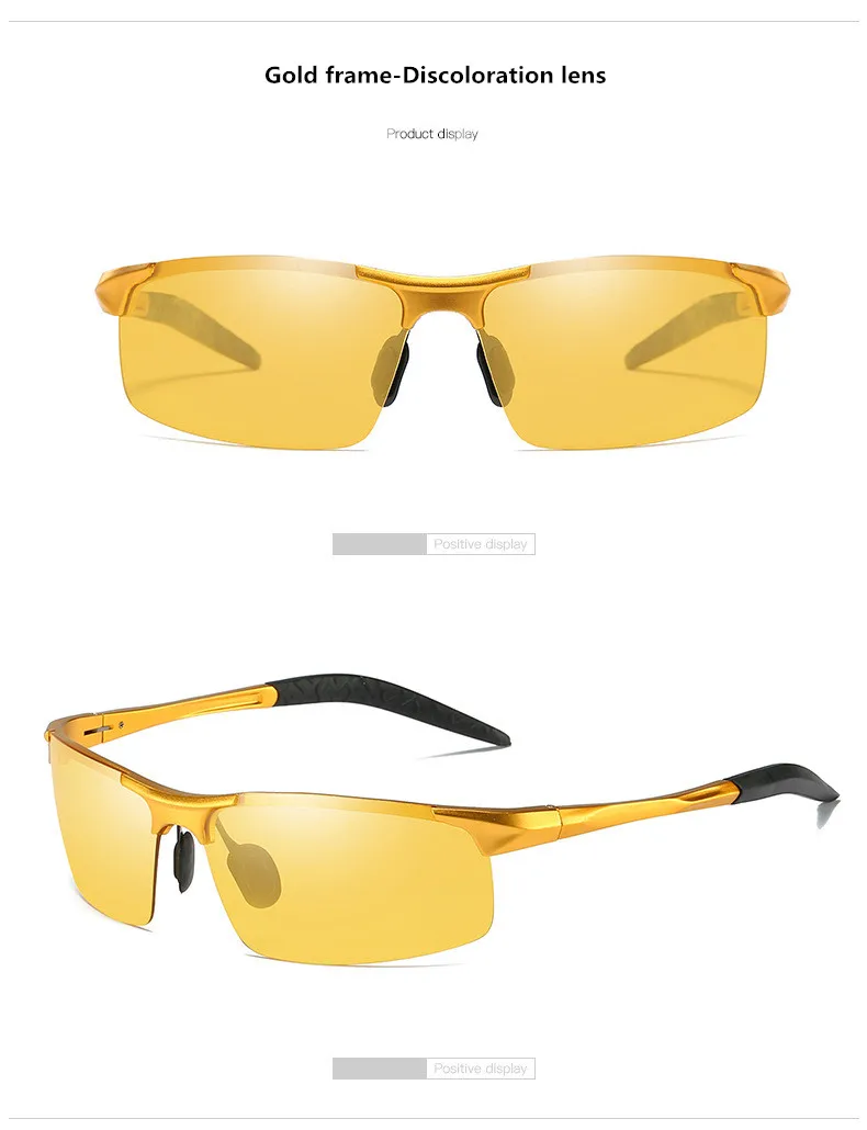 Al-Mg сплав фотохромные линзы поляризованные мужские день и ночное видение вождения солнцезащитные очки, антибликовые мужские водительские солнцезащитные очки S156