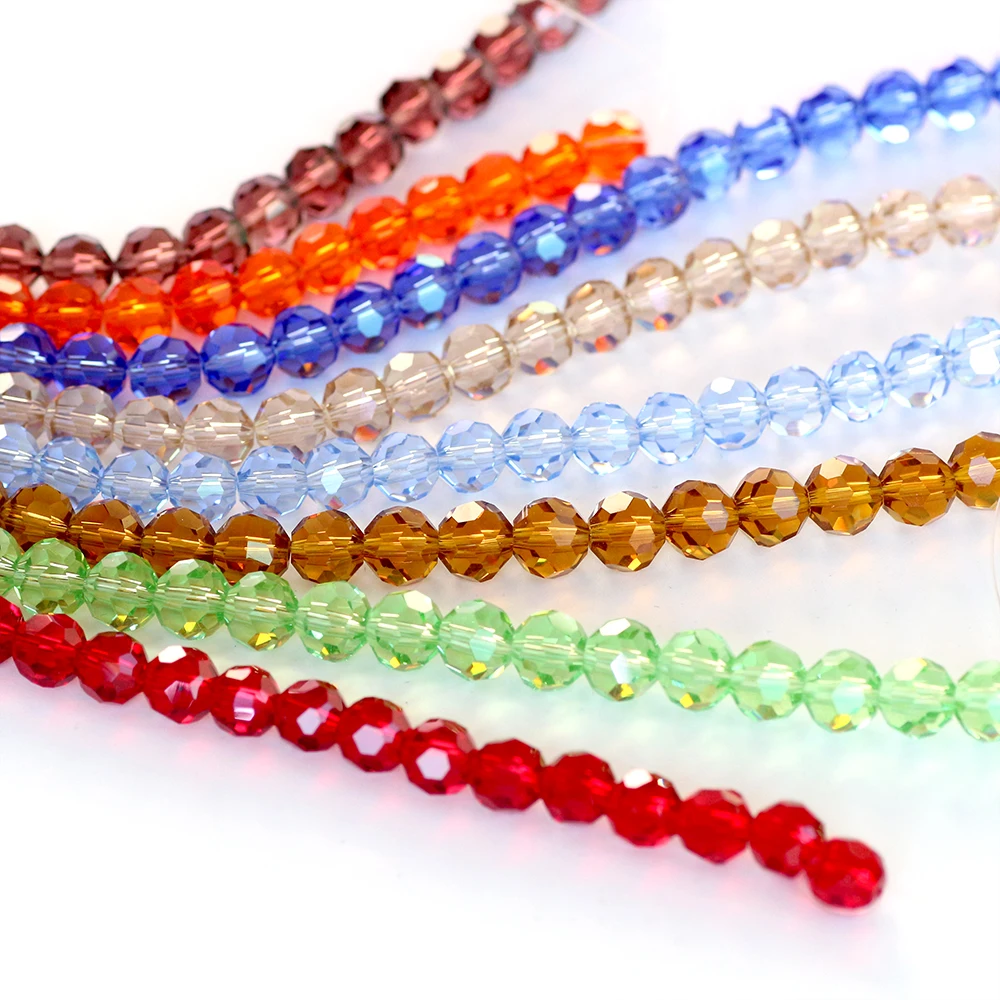 Crystal Round Beads Crafts Wholesale 6/8mm Austrian Faceted Glass Loose
