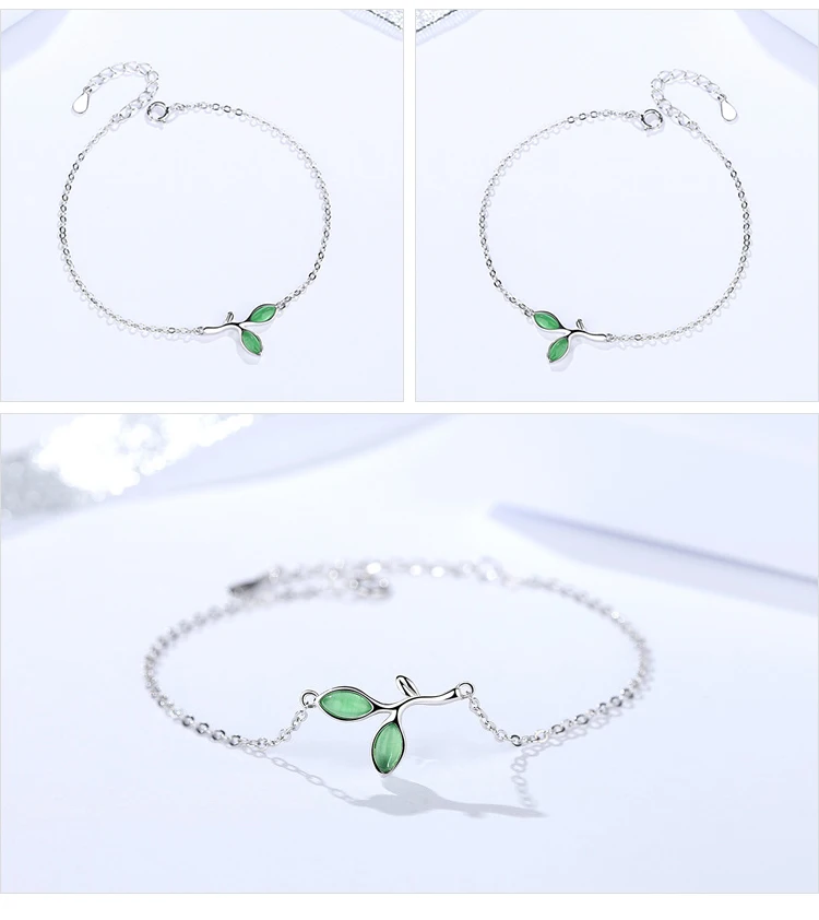 Modian Featured Brand DEALS Authentic 925 Sterling Silver Natural Peridot Bracelet Women Link Charm Bracelet Silver Fine Jewelry
