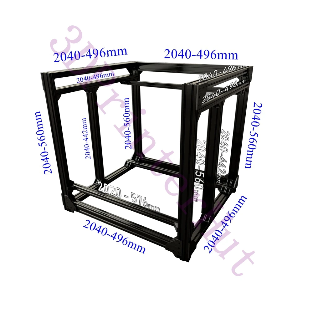 

BLV mgn Cube 3D Printer Aluminum Extrusion Frame Full Kit w/ Nuts Screw Bracket Corner For CR10 365mm Z height