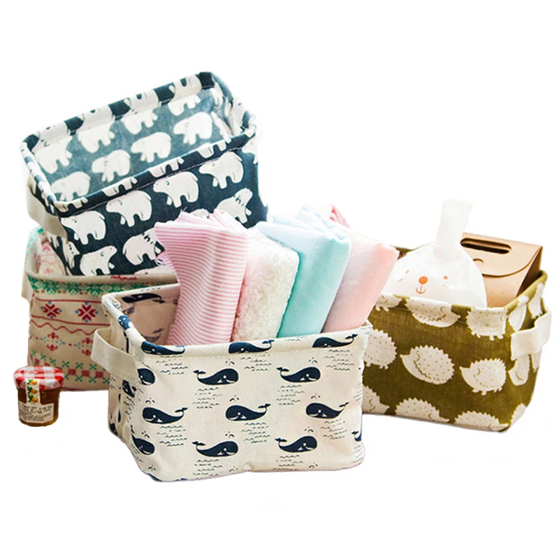 Корзина для хранения DIY офисный Рабочий стол складывания белья ящик игрушек