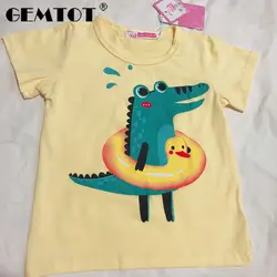GEMTOT/детская футболка 2019 г. Новая летняя хлопковая Футболка для мальчиков шарф с принтом динозавра, рубашка с короткими рукавами
