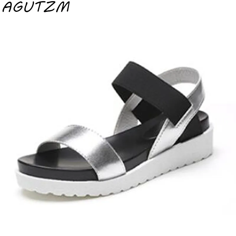 

AGUTZM 2018 New Gladiator Women shoes Roman sandals shoes Women sandals peep-toe flat Shoes woman sandalias mujer sandalias